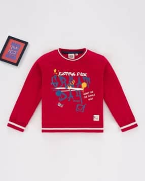 ed-a-mamma Boys Regular Fit Sweatshirt With Chest Print-picture-19