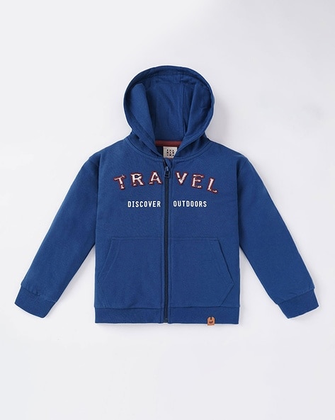 Buy Blue Sweatshirts Hoodie for Boys by Ed A Mamma Online Ajio