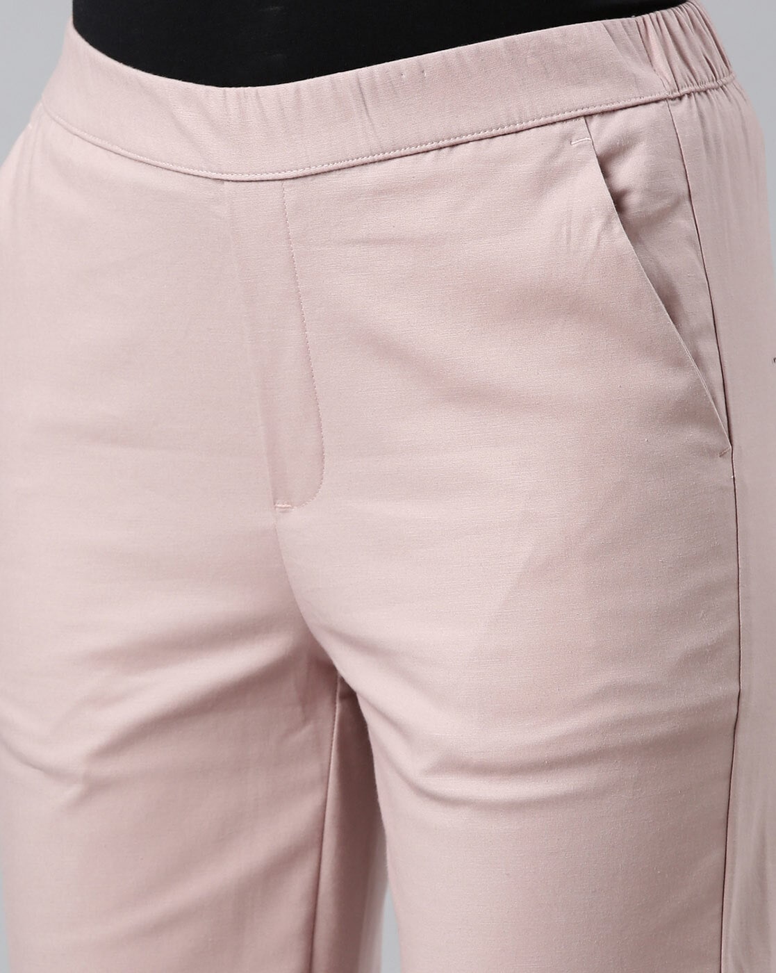 Petite Pale Pink Tie Waist Crop Trousers | New Look