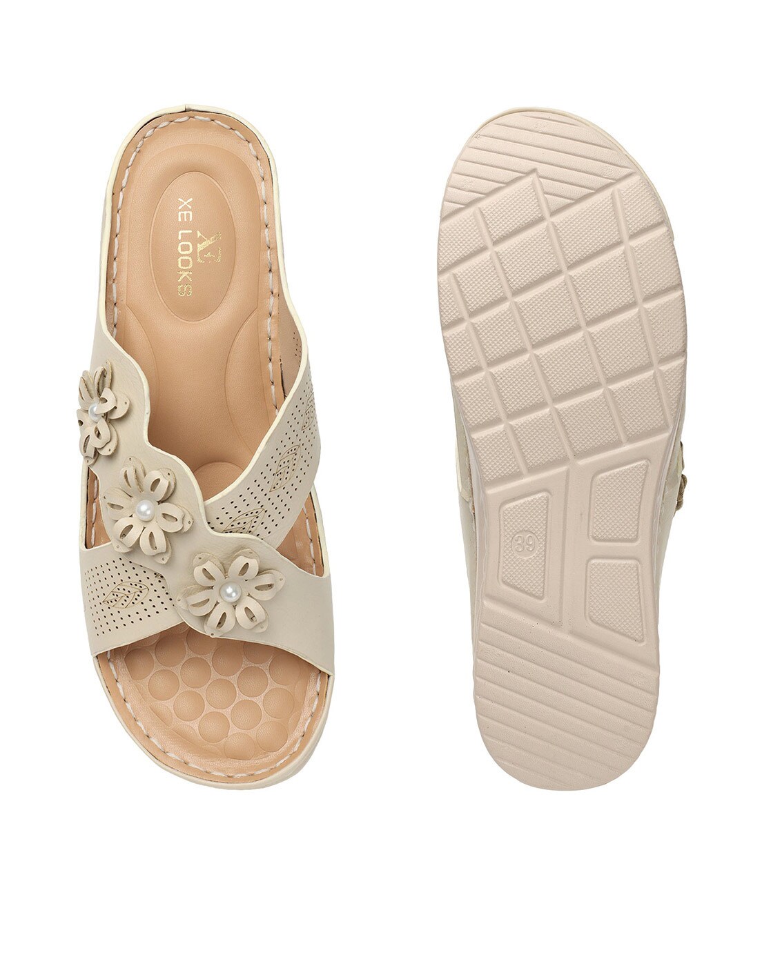 New look cream discount sandals