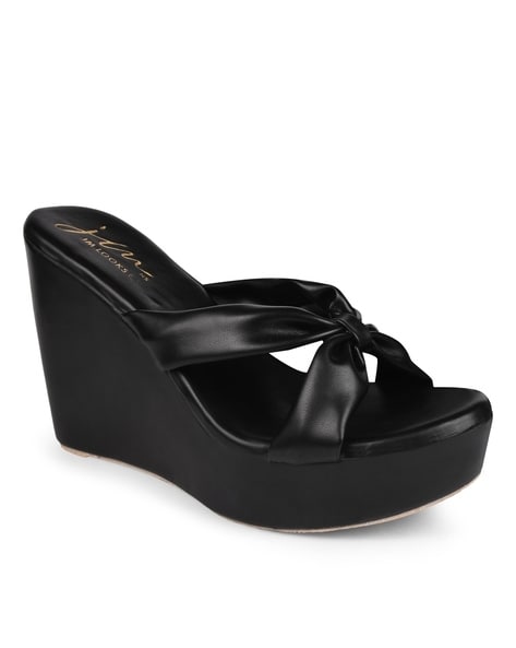 Christian Louboutin | Mariza zeppa 130 black leather wedge sandals |  Savannahs
