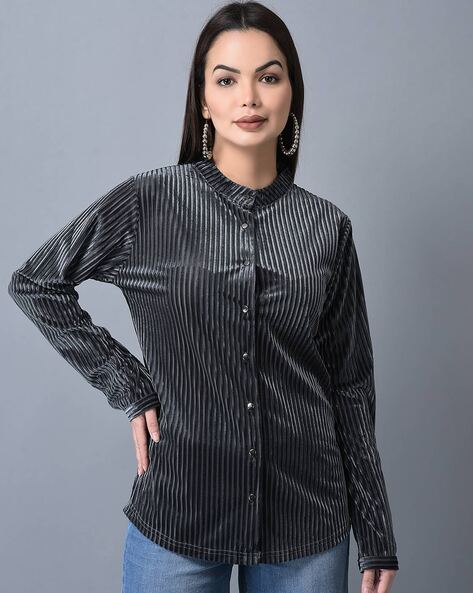 Women's Top - Relaxed Striped Tunic Shirt