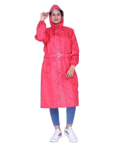 The Clownfish Cindrella Series Women's Waterproof PVC Self Design Long Coat  with Hood - (White) at Rs 599 in Mumbai