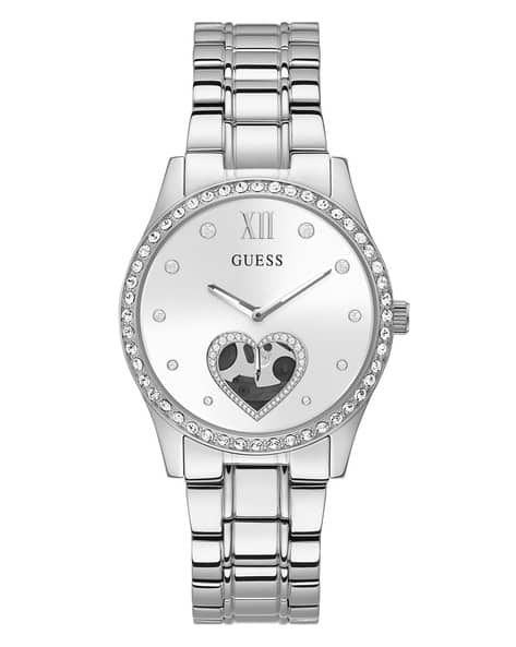 Wrist Watches Guess Heart Watch Stone-Studded Analogue Watch-GW0380L1