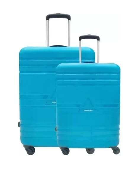 Hard Body Set of 3 Luggage - Aristocrat Jet Trolley bag|Antitheft zip,  Number Lock|Cabin+Medium+Large - Blue