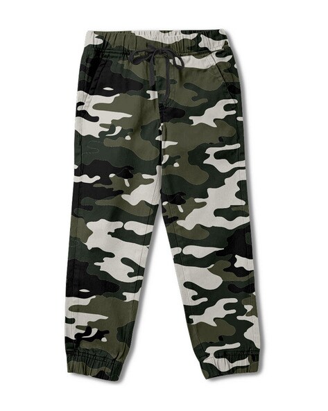 DESIGUAL Camouflage Jogger Pull on Trousers Easy Fit