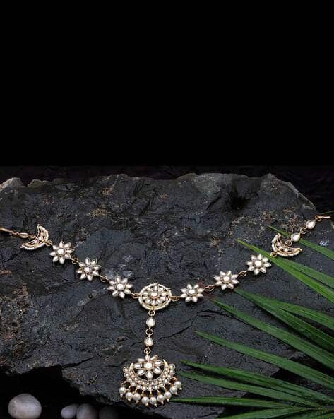Jyona Women Gold-Plated Stone-Studded Sheeshphool
