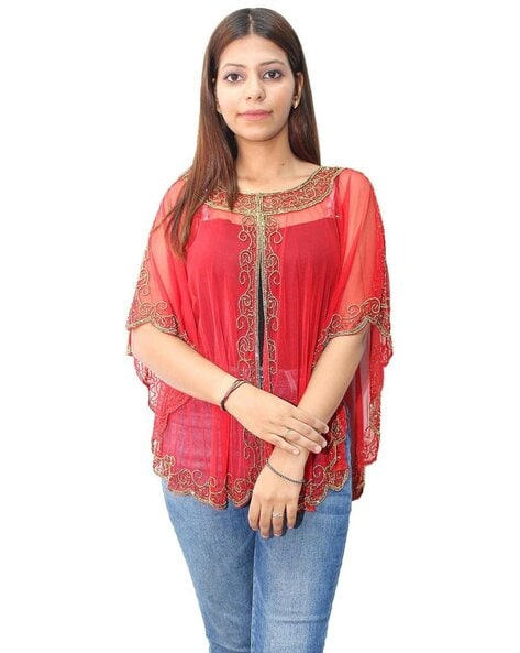 Women Embellished Poncho Price in India