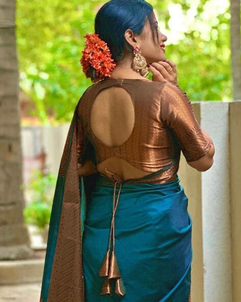 Saree with Gorgeous Backless Blouse | Facebook