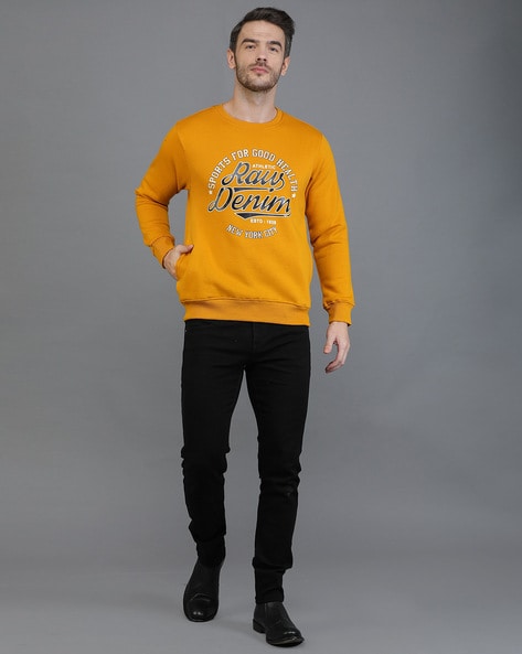 Buy Mustard Sweatshirt & Hoodies for Men by tQs Online