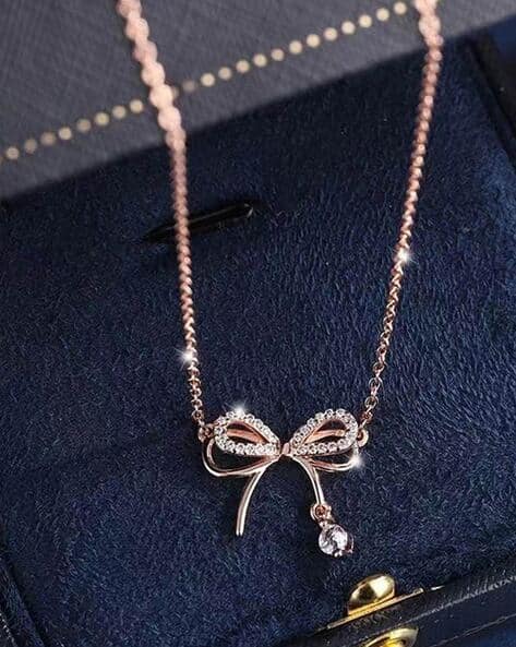 Jewels galaxy Women American Diamond-Studded Infinity Pendant