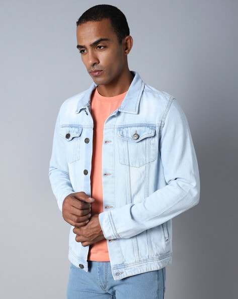 Famous Forever Distressed Denim Jacket In Light Wash • Impressions Online  Boutique