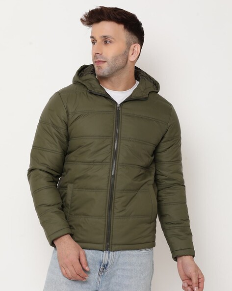 Olive puffer store jacket mens