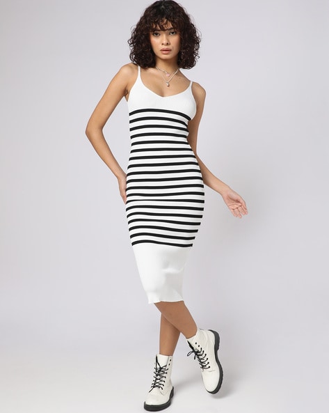 Aggregate more than 271 striped bodycon dress