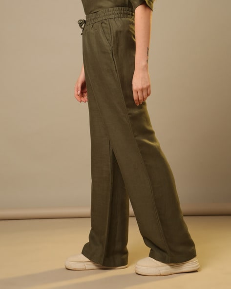 Buy Brown Trousers & Pants for Women by ProEarth Online