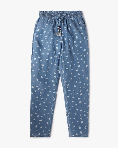 Laranjinha - Girls Blue Denim Trousers | Childrensalon