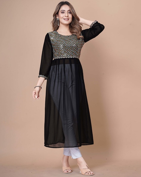 Buy Black Kurtis & Tunics for Women by Zanaaya Online