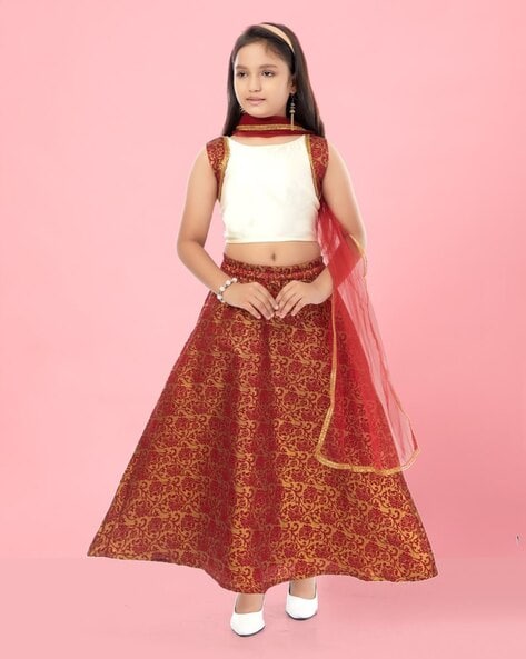 Buy DC Elements Indian Ethnic High Waist Skirt Crop Top Lehenga Choli  Floral Flower Print Blouse Lengha Online at desertcartINDIA