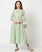 Women Printed Flared Kurta with Belt