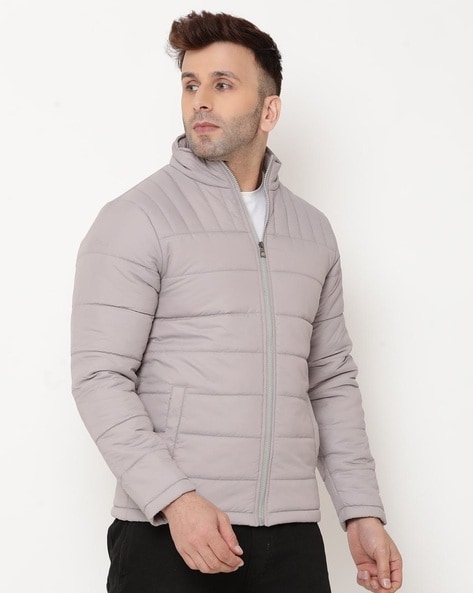 Mens gray quilted on sale jacket