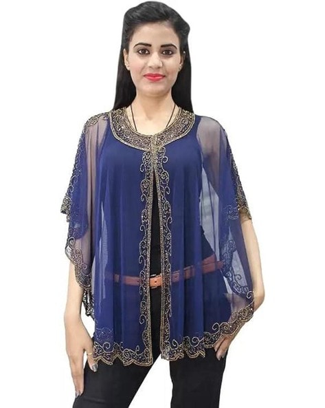 Women Embellished Poncho Price in India