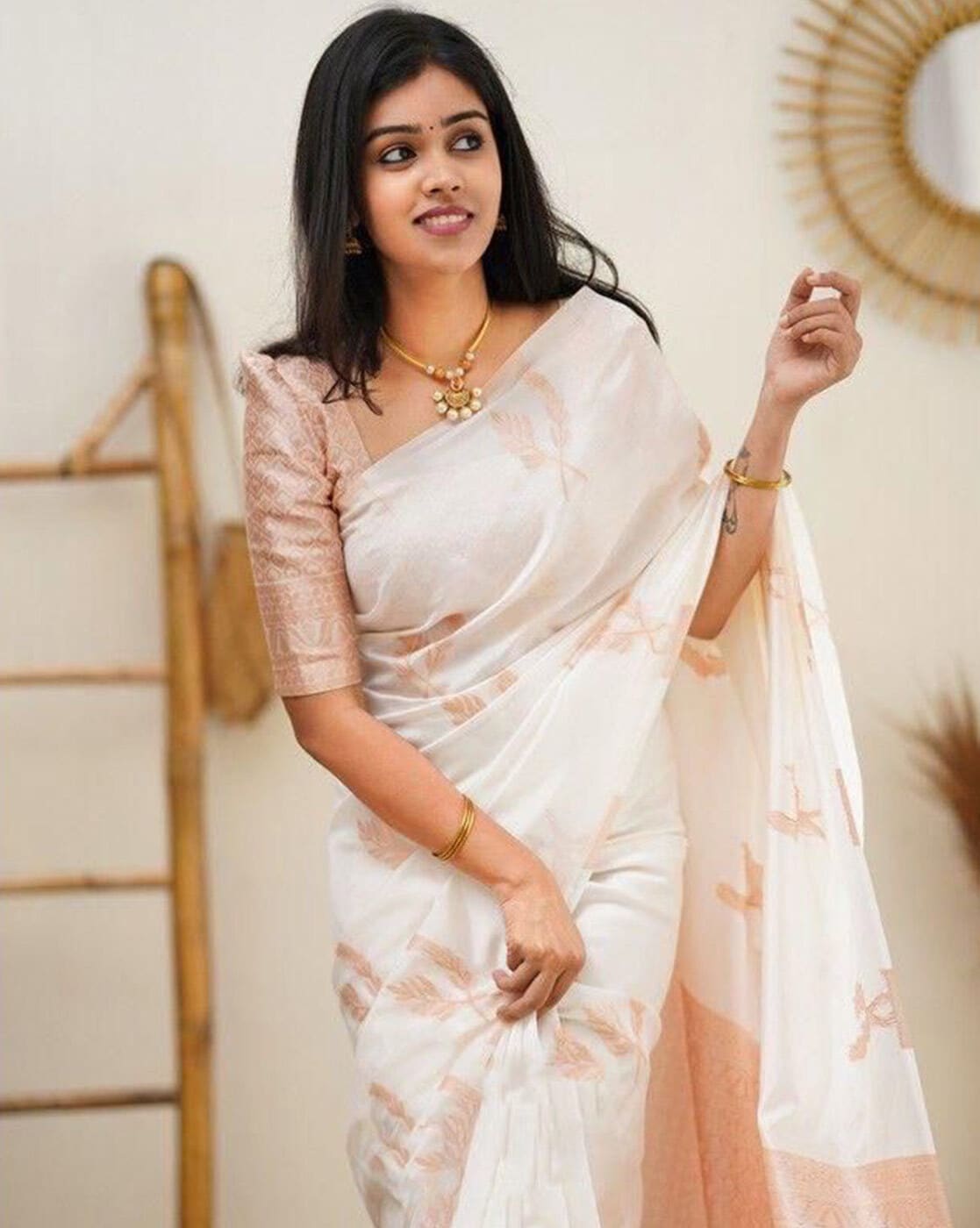 Buy Off white Sarees for Women by TMPRO Online Ajio