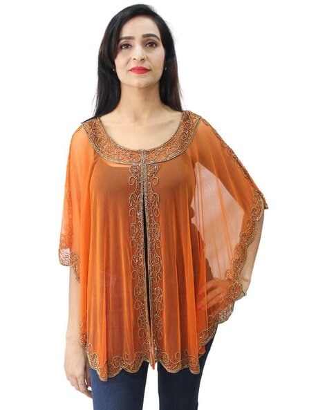 Women Embellished Poncho Price in India