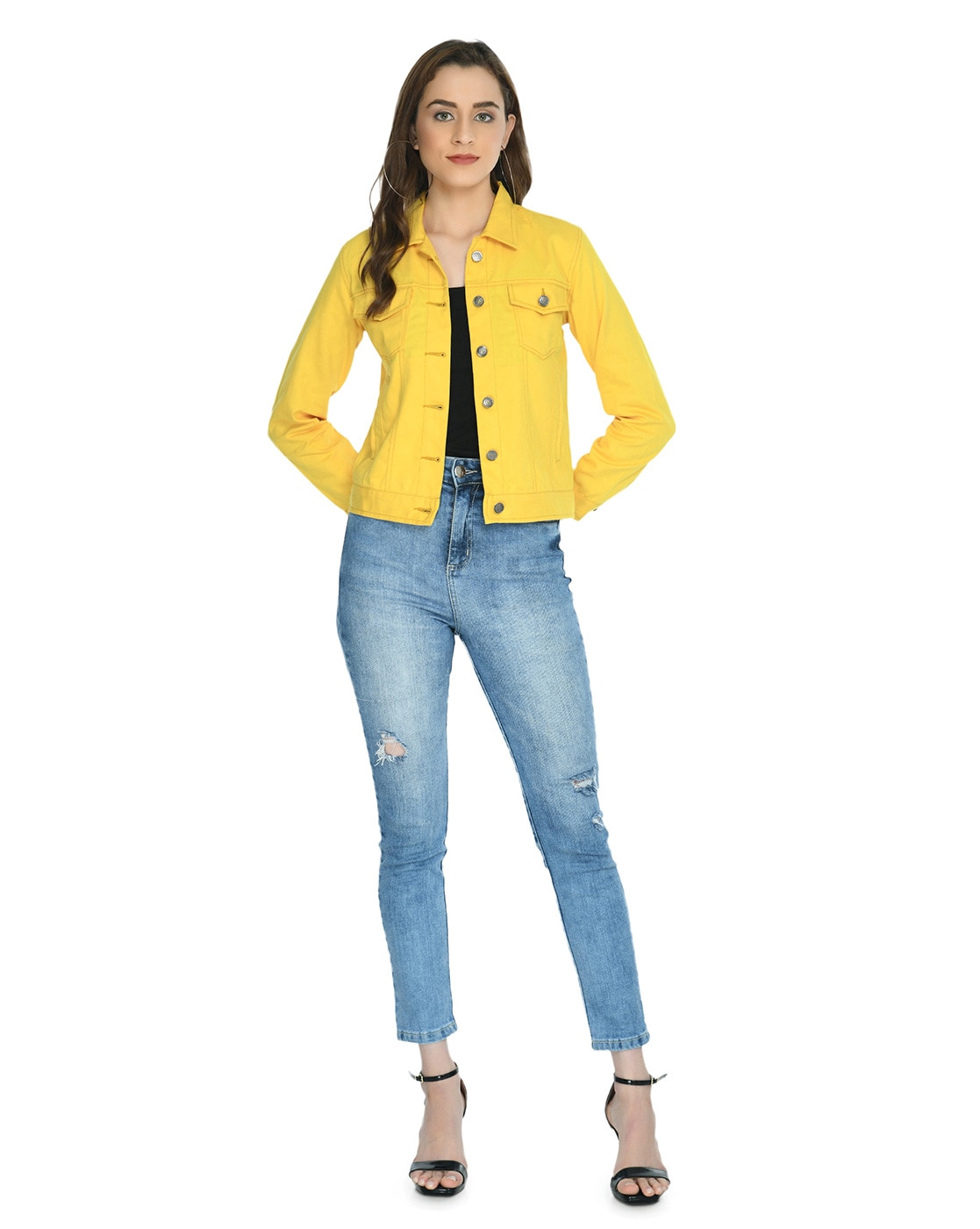 ALBERTA FERRETTI | Light yellow Women's Denim Jacket | YOOX