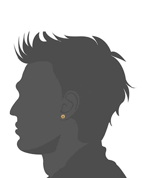 MAHI Men Gold-Plated Stud Earrings