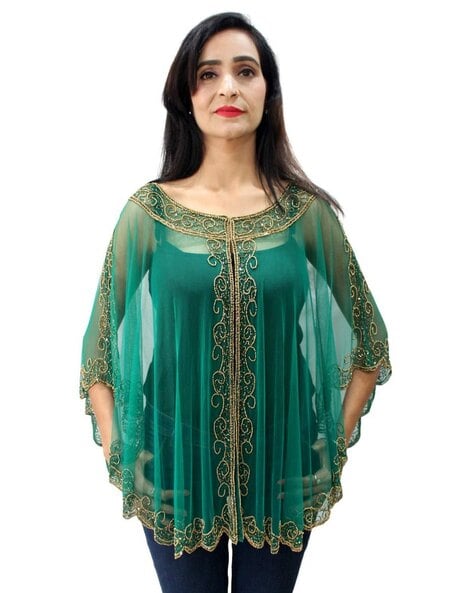 Women Embellished Poncho Price in India