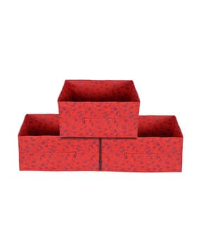 kuber industries Pack of 3 Floral Print Drawer Storage Organizer-picture-45
