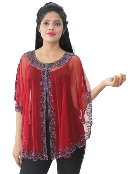 Women Embellished Poncho Price in India