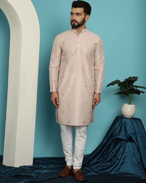 Buy Peach 2 Piece Ethnic Suit for Men by SOJANYA Online Ajio