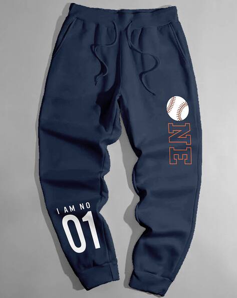 CODEZ Boys Typographic Print Mid-Rise Joggers