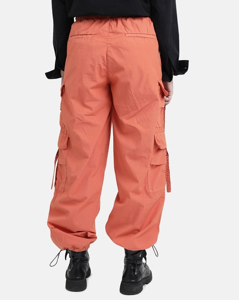 Orange Cargo Pants for Women