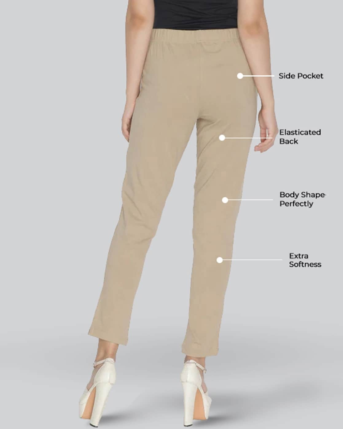 Cotton Lyra Cigarette Pants for Girls/Ladies/Women with 2 Side Pocket