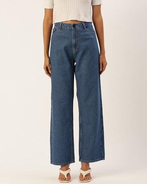 Bene Kleed Women Lightly Washed Straight Fit High-Rise Clean Jeans