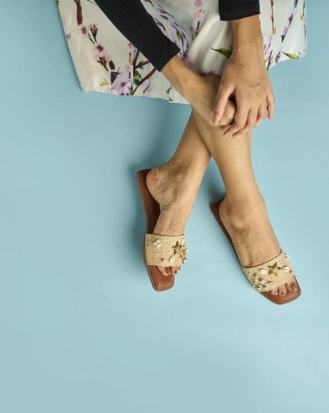 Shell on sale embellished sandals