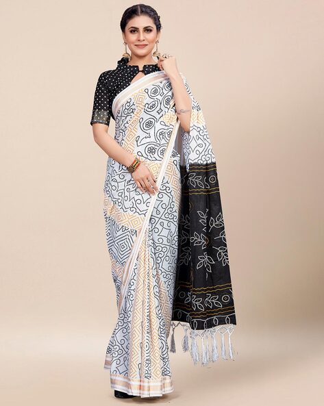 Buy White Sarees for Women by Saree mall Online