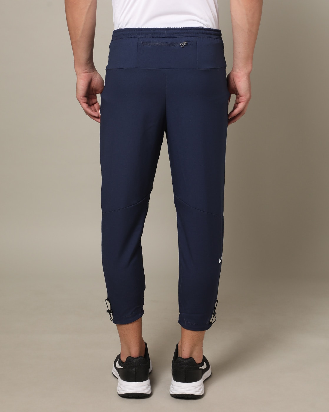 Nike Mens Track Pants Blue Ankle Zippers Side Pockets Drawstring