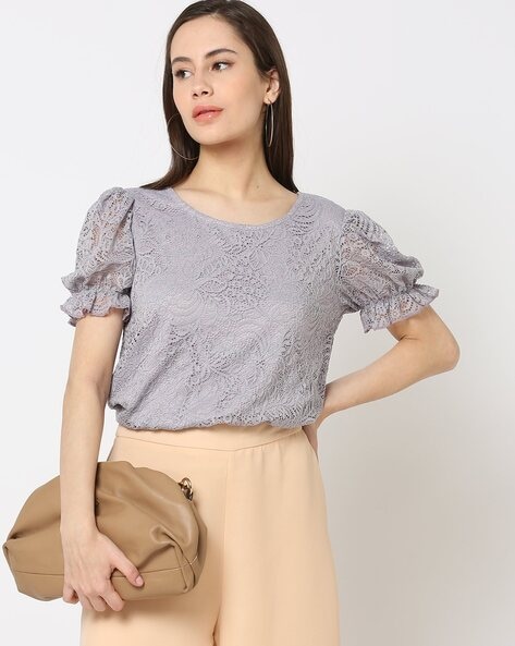 Women Lace Relaxed Fit Top