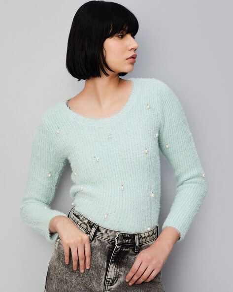 Pearl embellished clearance sweater