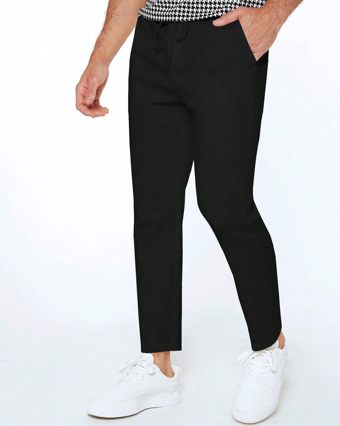 Men Straight Fit Track Pants with Insert Pockets