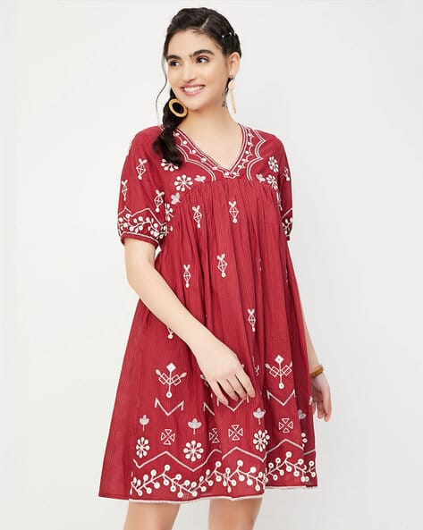 Floral Print A-Line Dress