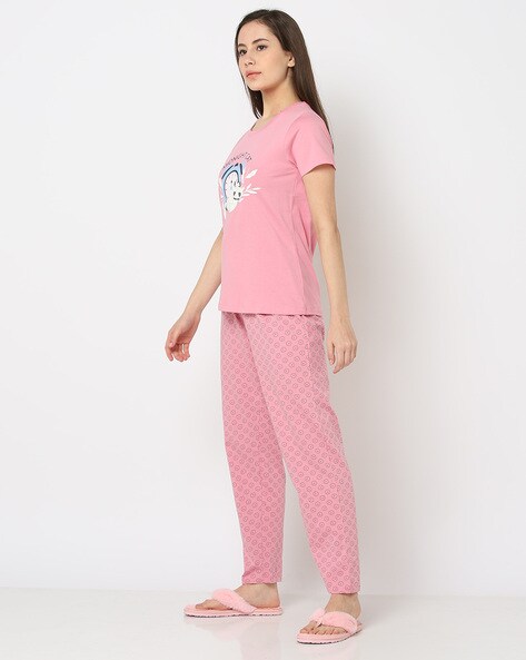 Buy TEMPTING THE NIGHT THREE PIECE PINK NIGHT SUIT for Women Online in India