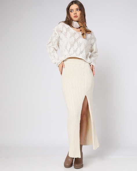 Women Pointelle-Knit Relaxed Fit Top