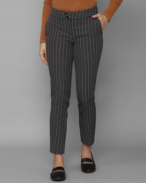 Buy Allen Solly Black Mid Rise Trousers for Women Online @ Tata CLiQ