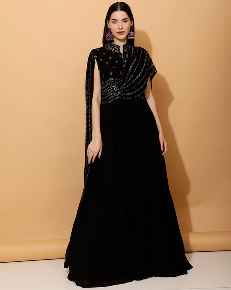 Trending Bollywood Style Readymade Black Gown For Women