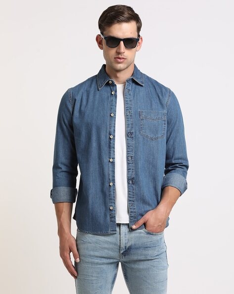 Buy Blue Shirts for Men by Southbay Online | Ajio.com