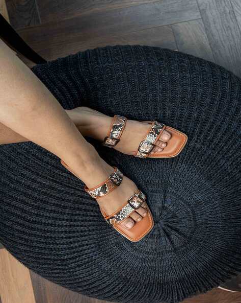 Leather animal print sandal Tsakiris Sandals TS608 | IzyShoes and  Accessories